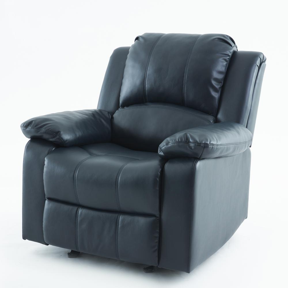 Clifton Midnight Blue Leather Gel Glider Rocker Recliner. Picture 5