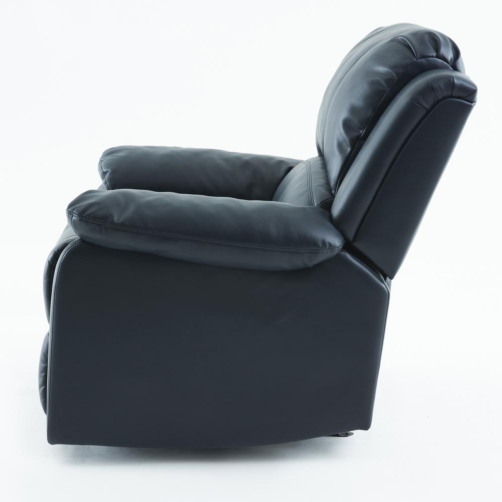 Clifton Midnight Blue Leather Gel Glider Rocker Recliner. Picture 6