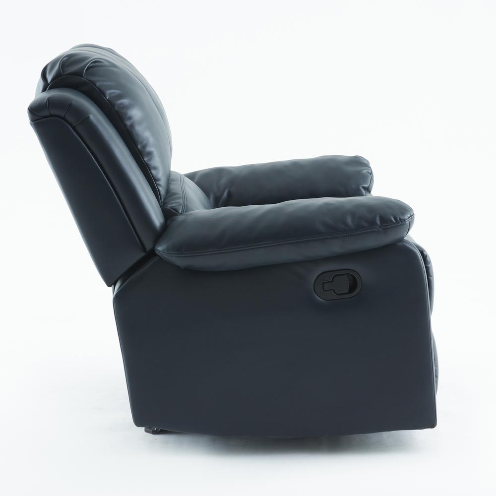 Clifton Midnight Blue Leather Gel Glider Rocker Recliner. Picture 7