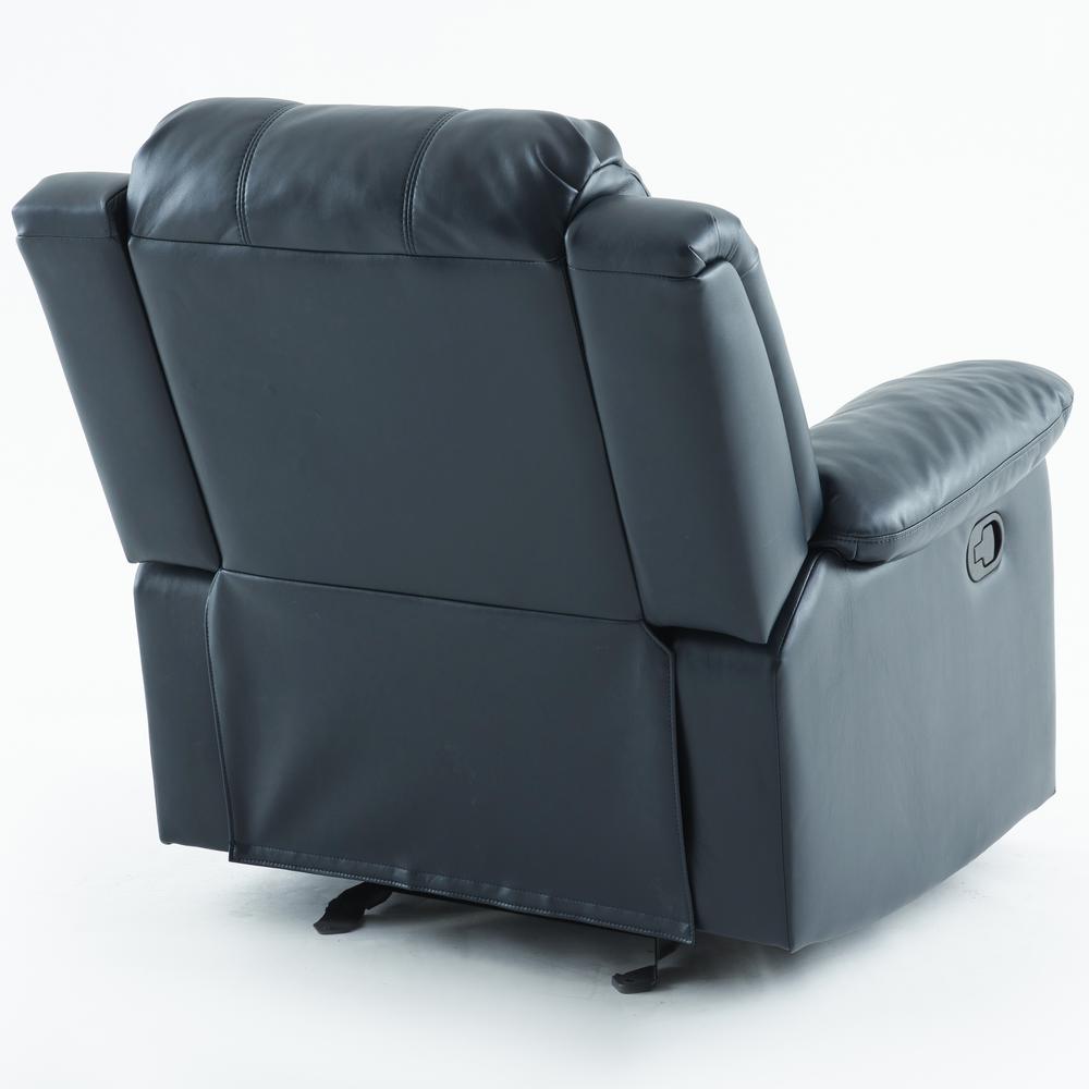 Clifton Midnight Blue Leather Gel Glider Rocker Recliner. Picture 8