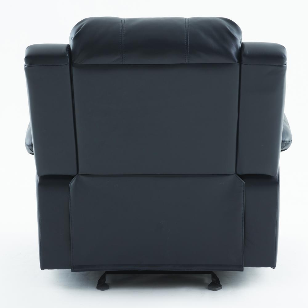 Clifton Midnight Blue Leather Gel Glider Rocker Recliner. Picture 9