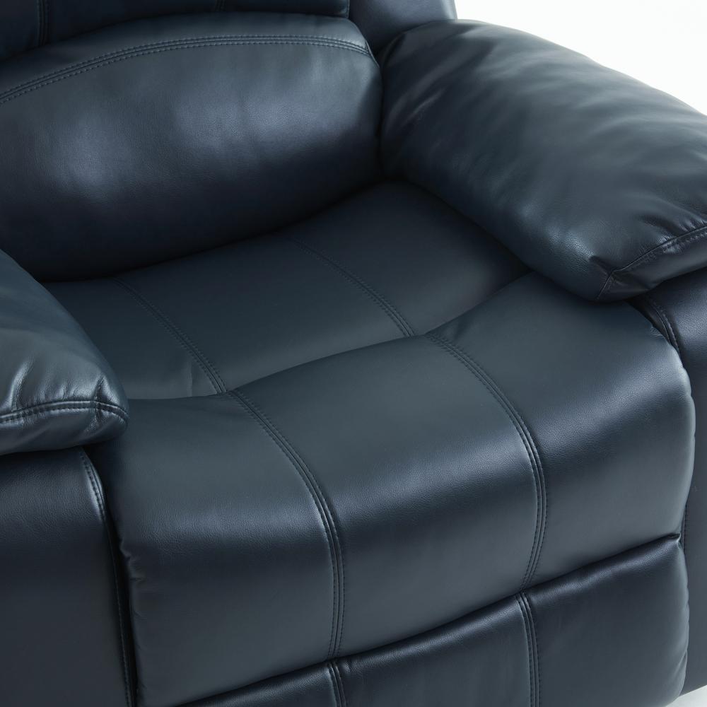 Clifton Midnight Blue Leather Gel Glider Rocker Recliner. Picture 11