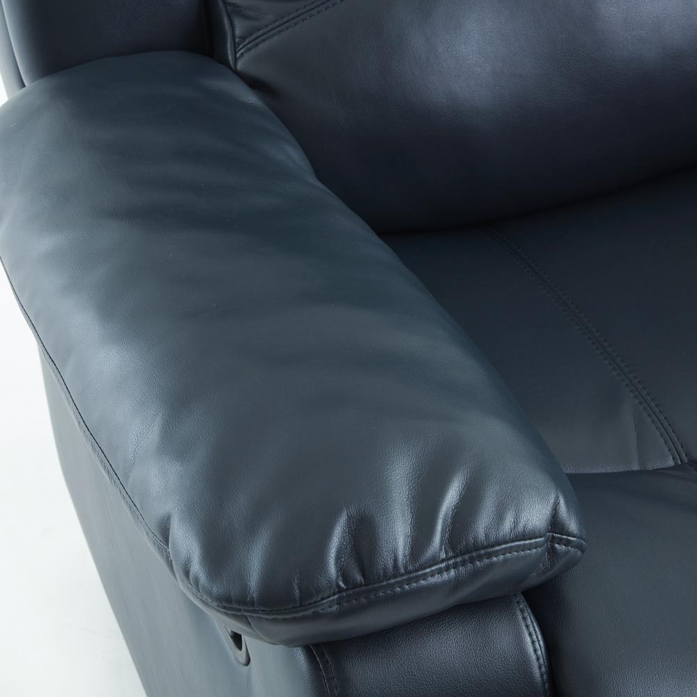 Clifton Midnight Blue Leather Gel Glider Rocker Recliner. Picture 12