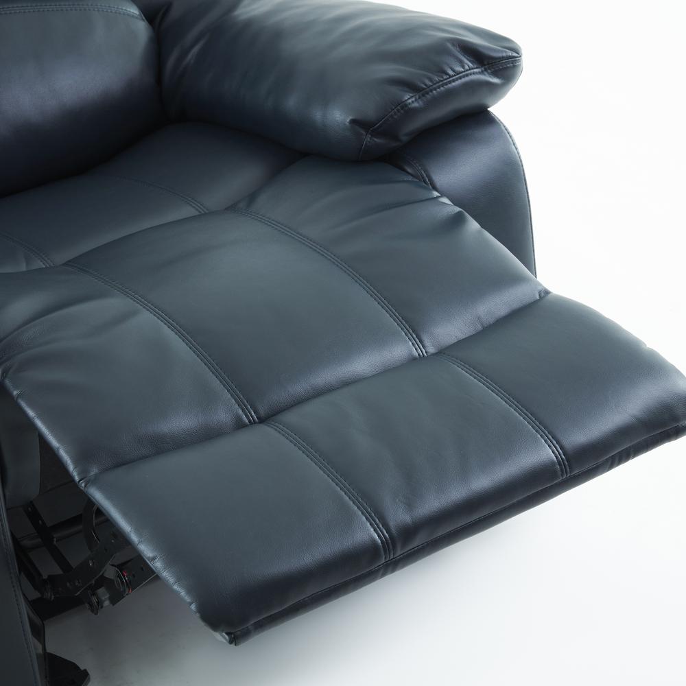Clifton Midnight Blue Leather Gel Glider Rocker Recliner. Picture 14
