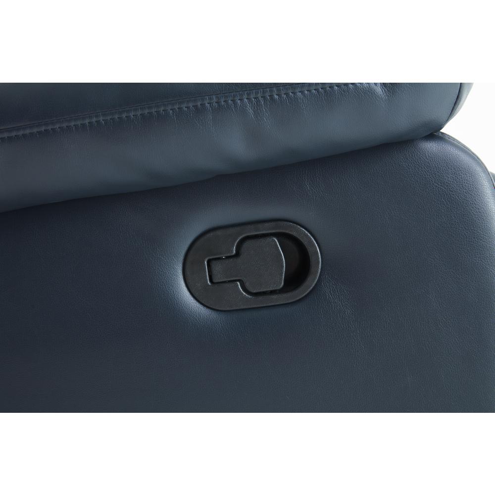 Clifton Midnight Blue Leather Gel Glider Rocker Recliner. Picture 16