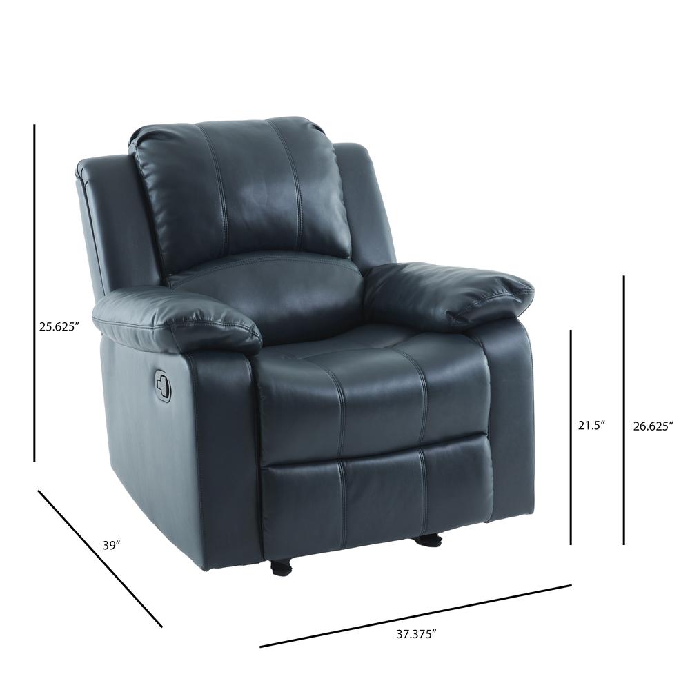 Clifton Midnight Blue Leather Gel Glider Rocker Recliner. Picture 17