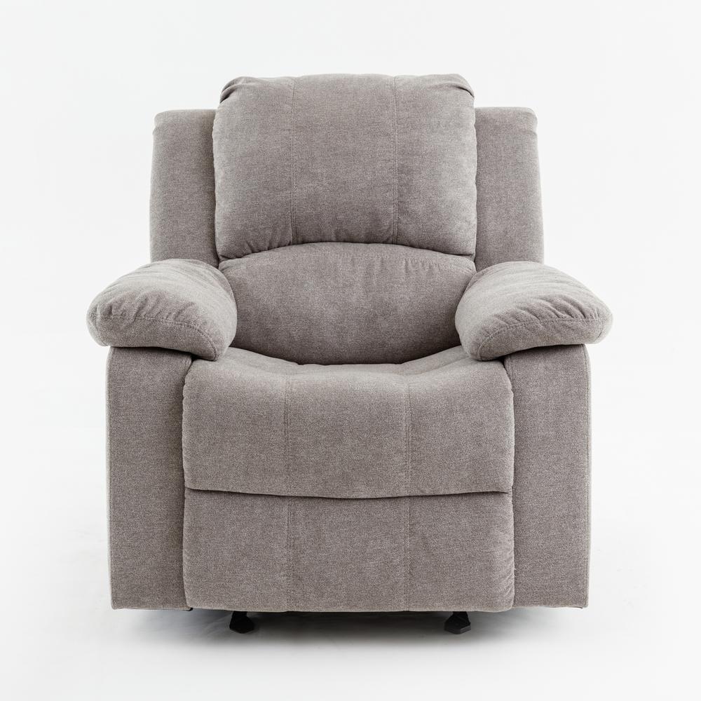Troy Ash Grey Microfiber Glider Rocker Recliner. Picture 1