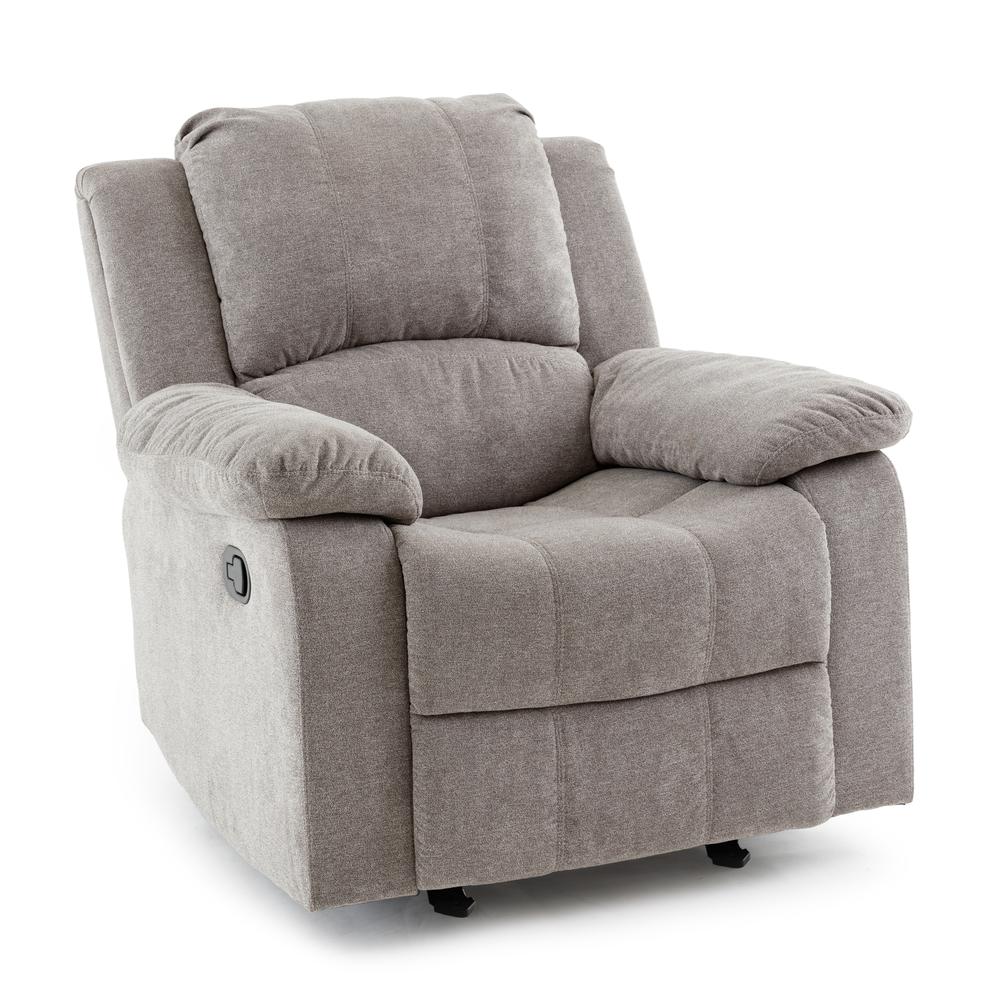Troy Ash Grey Microfiber Glider Rocker Recliner. Picture 2