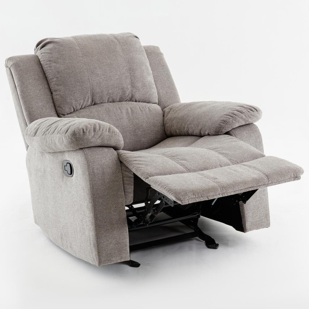 Troy Ash Grey Microfiber Glider Rocker Recliner. Picture 4