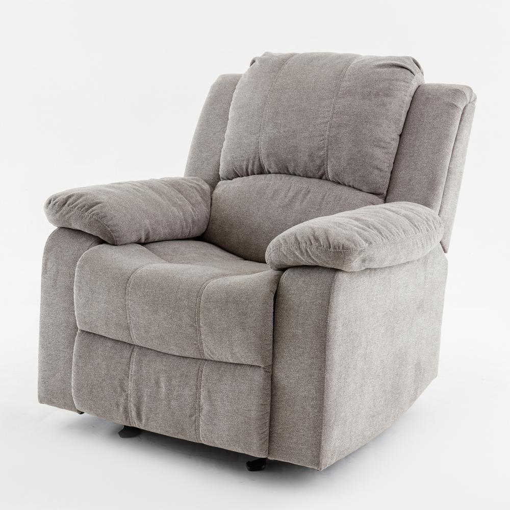 Troy Ash Grey Microfiber Glider Rocker Recliner. Picture 5