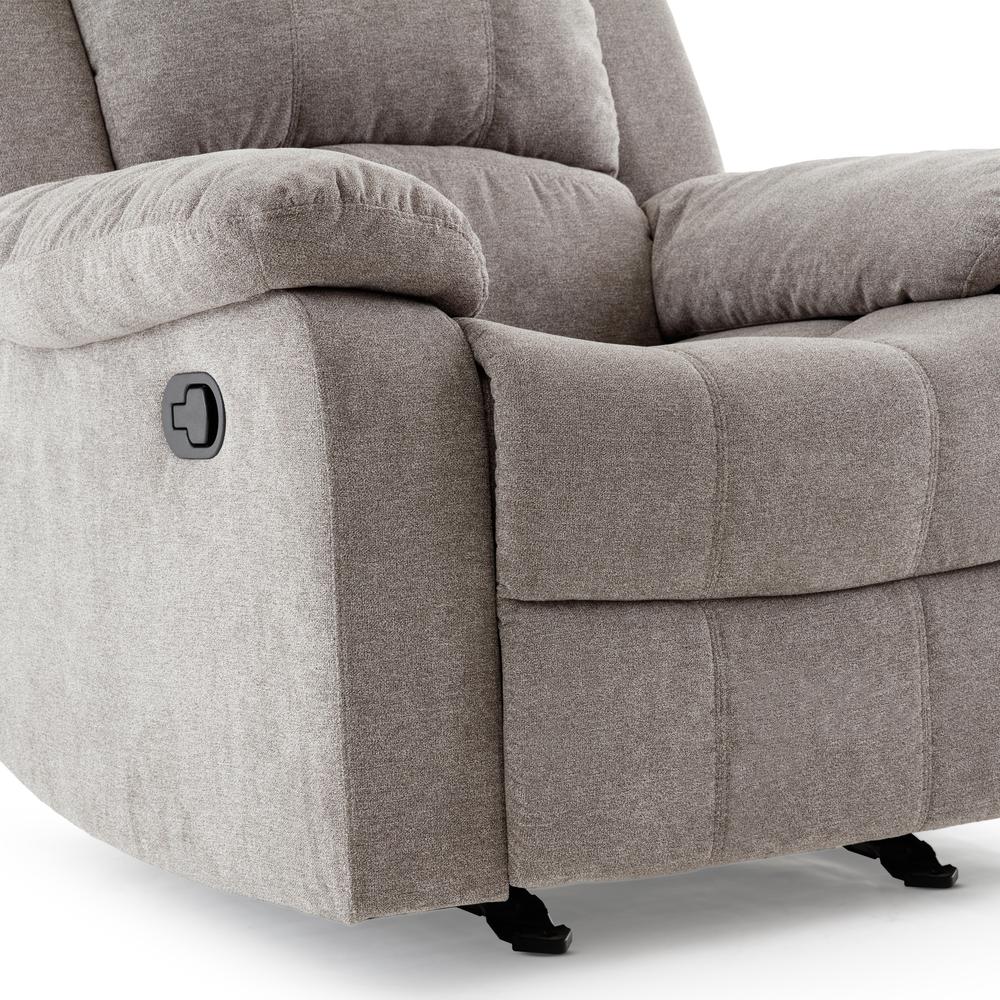 Troy Ash Grey Microfiber Glider Rocker Recliner. Picture 13