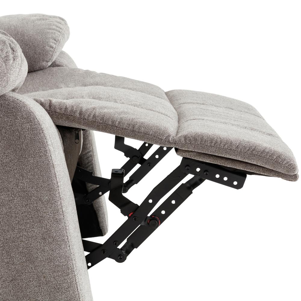 Troy Ash Grey Microfiber Glider Rocker Recliner. Picture 16