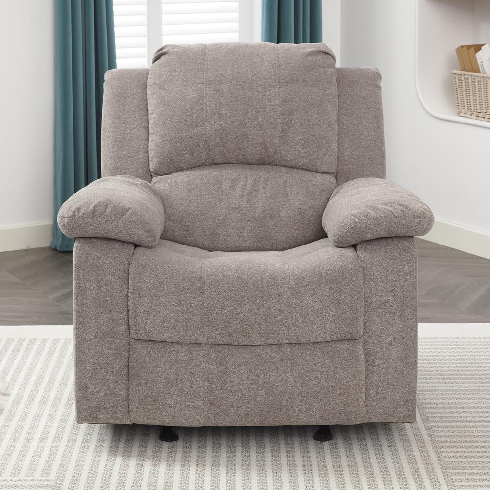 Troy Ash Grey Microfiber Glider Rocker Recliner. Picture 17