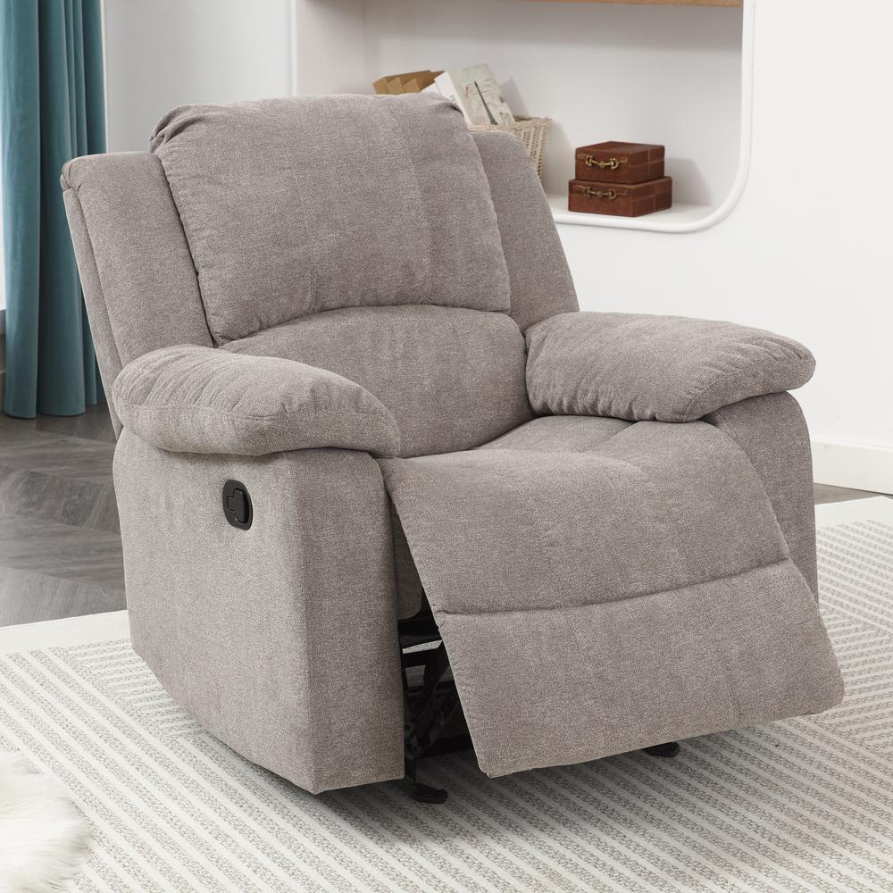 Troy Ash Grey Microfiber Glider Rocker Recliner. Picture 19