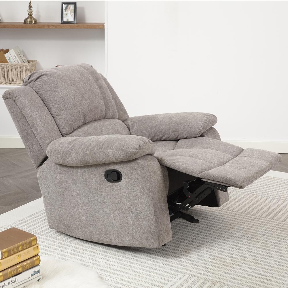 Troy Ash Grey Microfiber Glider Rocker Recliner. Picture 21