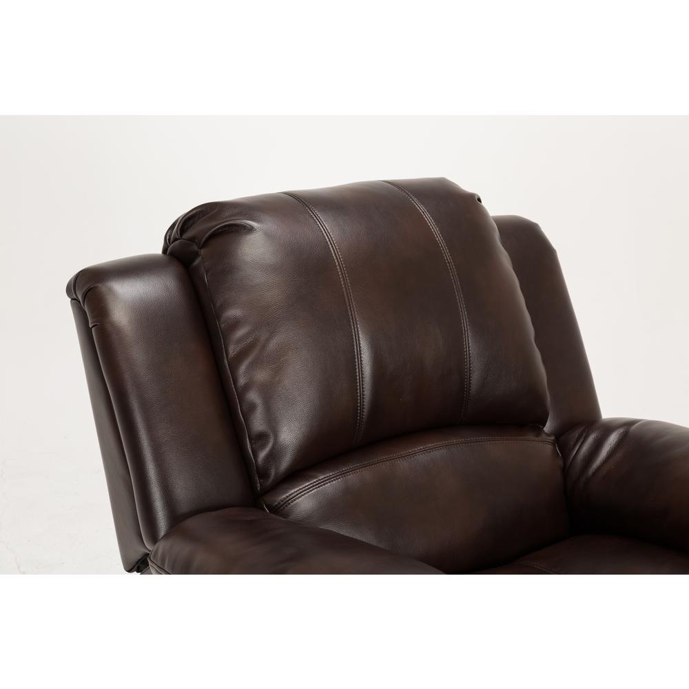 Clifton Burnished Brown Leather Gel Glider Rocker Recliner. Picture 5