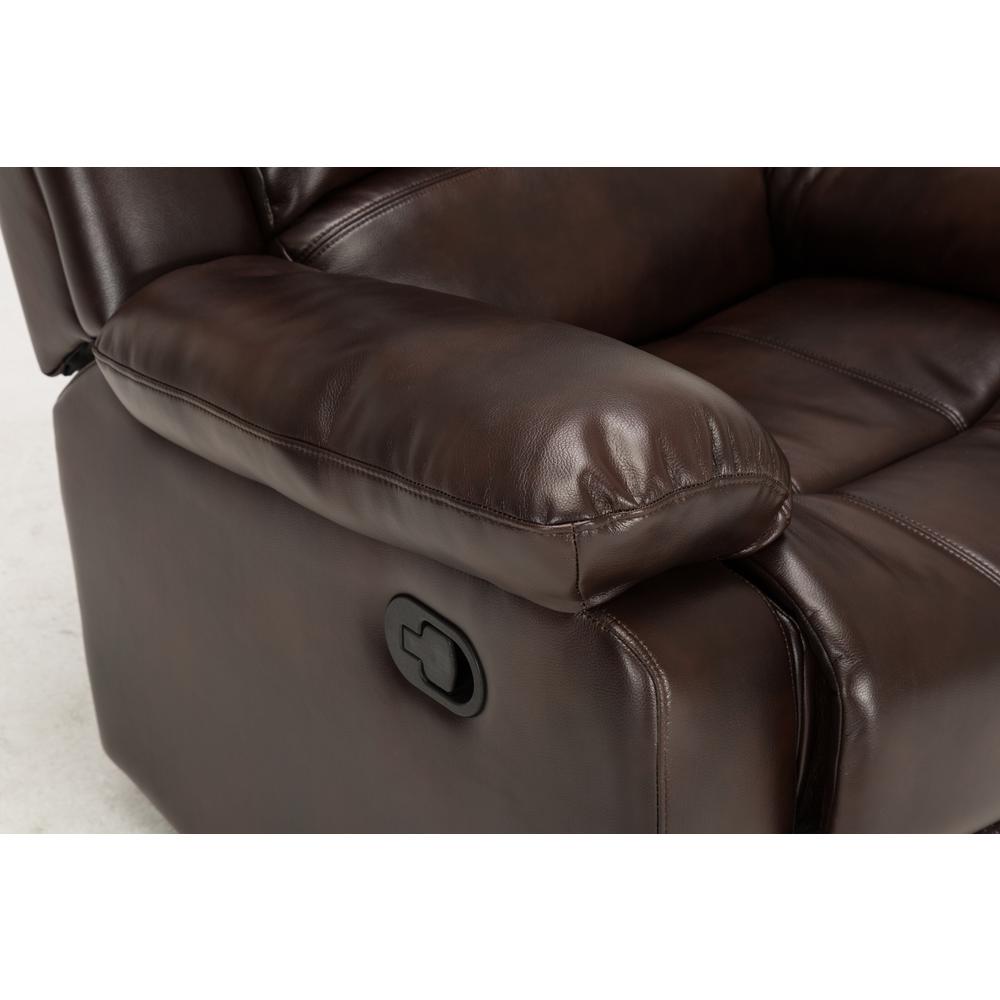 Clifton Burnished Brown Leather Gel Glider Rocker Recliner. Picture 6