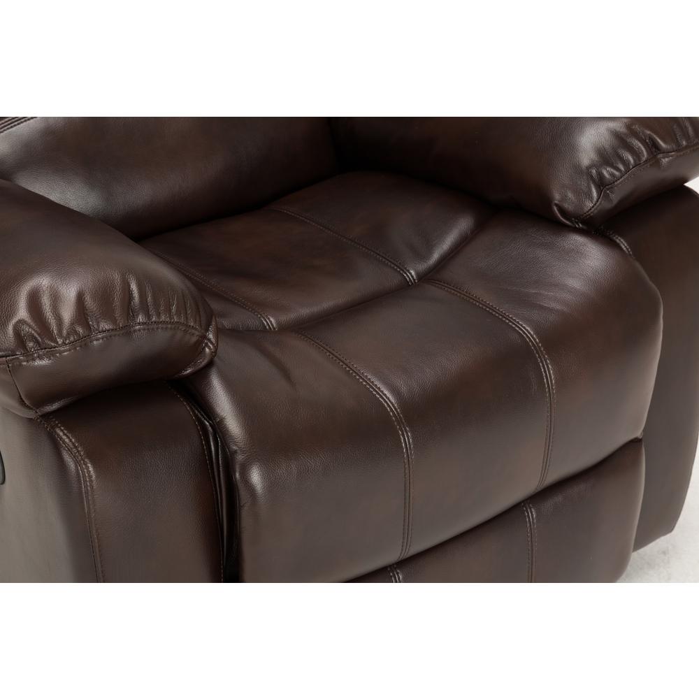 Clifton Burnished Brown Leather Gel Glider Rocker Recliner. Picture 7