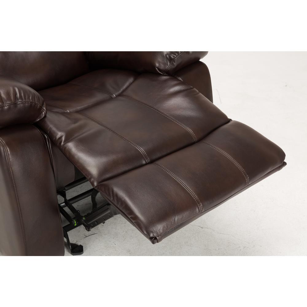 Clifton Burnished Brown Leather Gel Glider Rocker Recliner. Picture 8