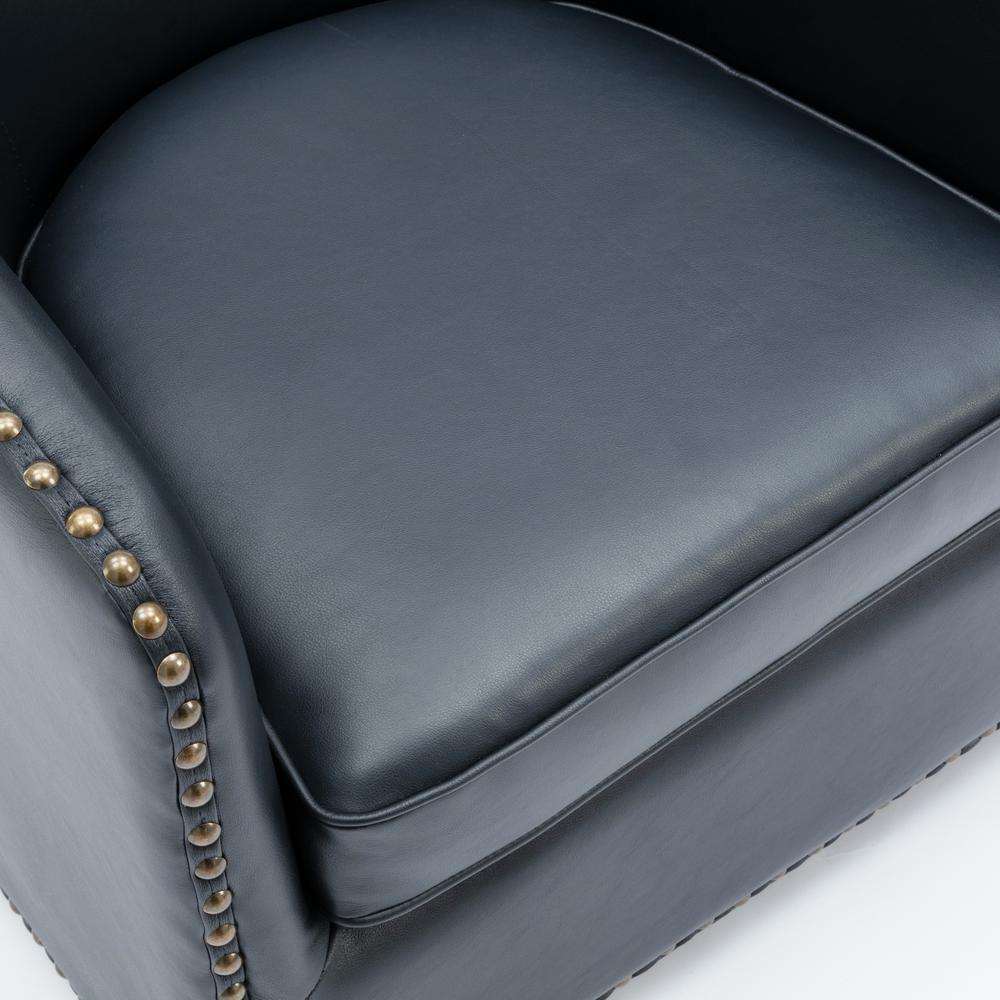 Tyler Swivel Arm Chair - Midnight Blue. Picture 4