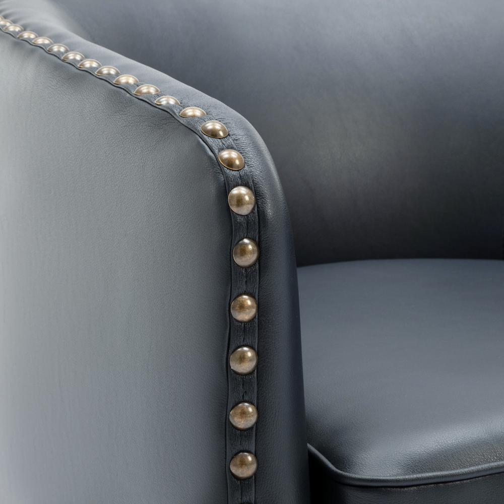 Tyler Swivel Arm Chair - Midnight Blue. Picture 5