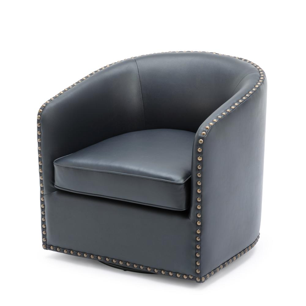 Tyler Swivel Arm Chair - Midnight Blue. Picture 7