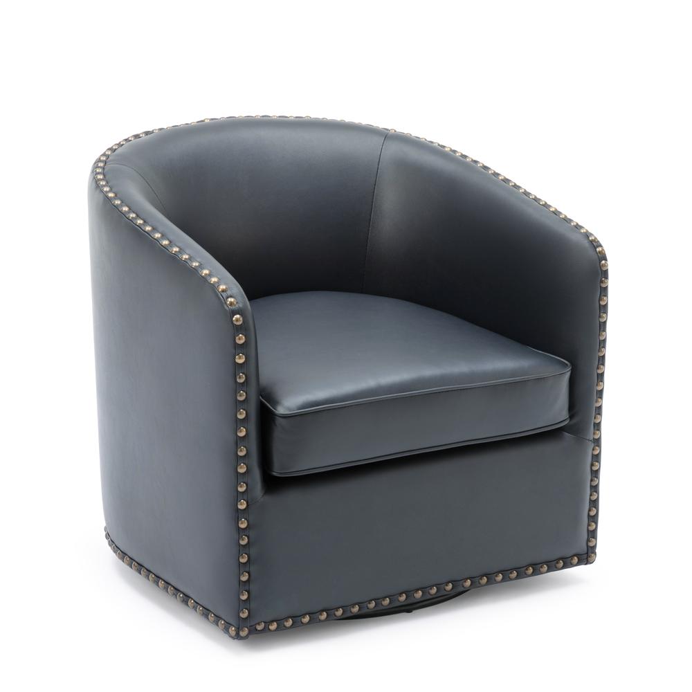 Tyler Swivel Arm Chair - Midnight Blue. Picture 1