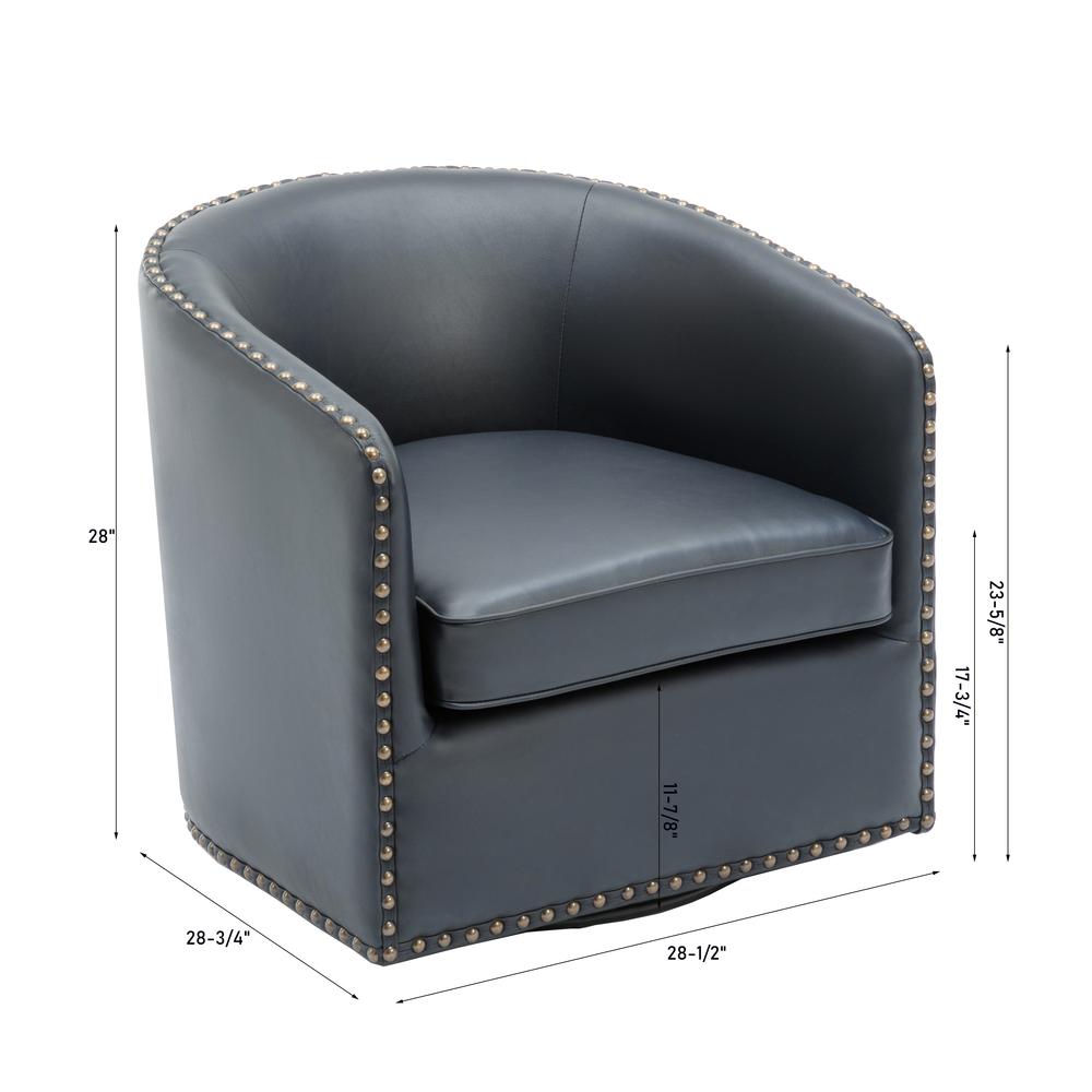 Tyler Swivel Arm Chair - Midnight Blue. Picture 2