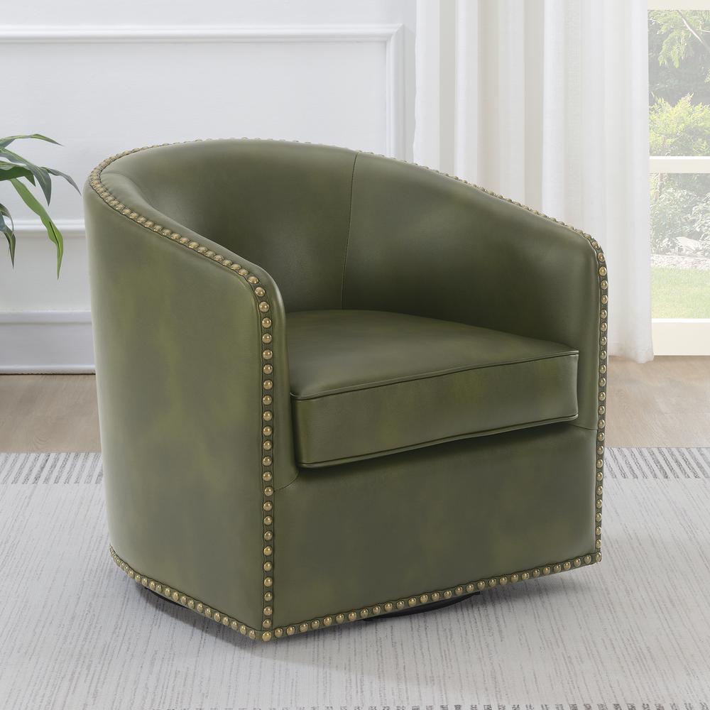 Tyler Swivel Arm Chair - Fern Green. Picture 11