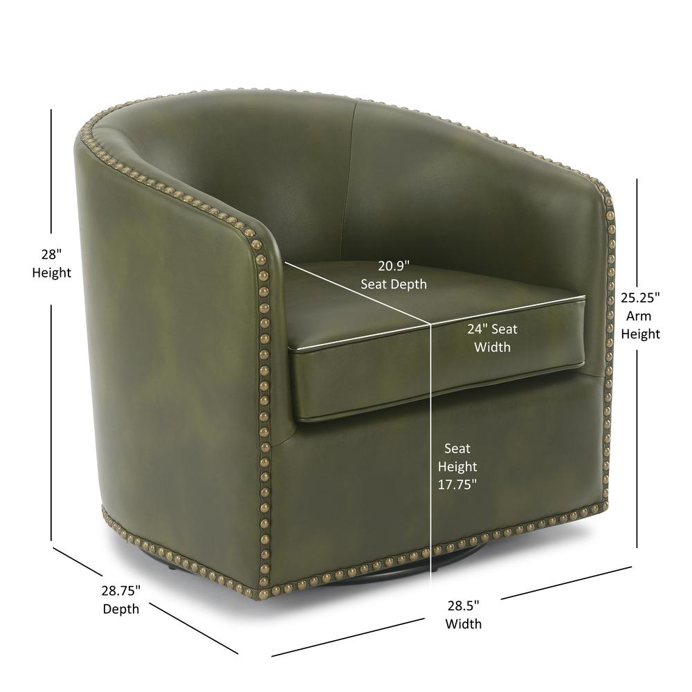 Tyler Swivel Arm Chair - Fern Green. Picture 10
