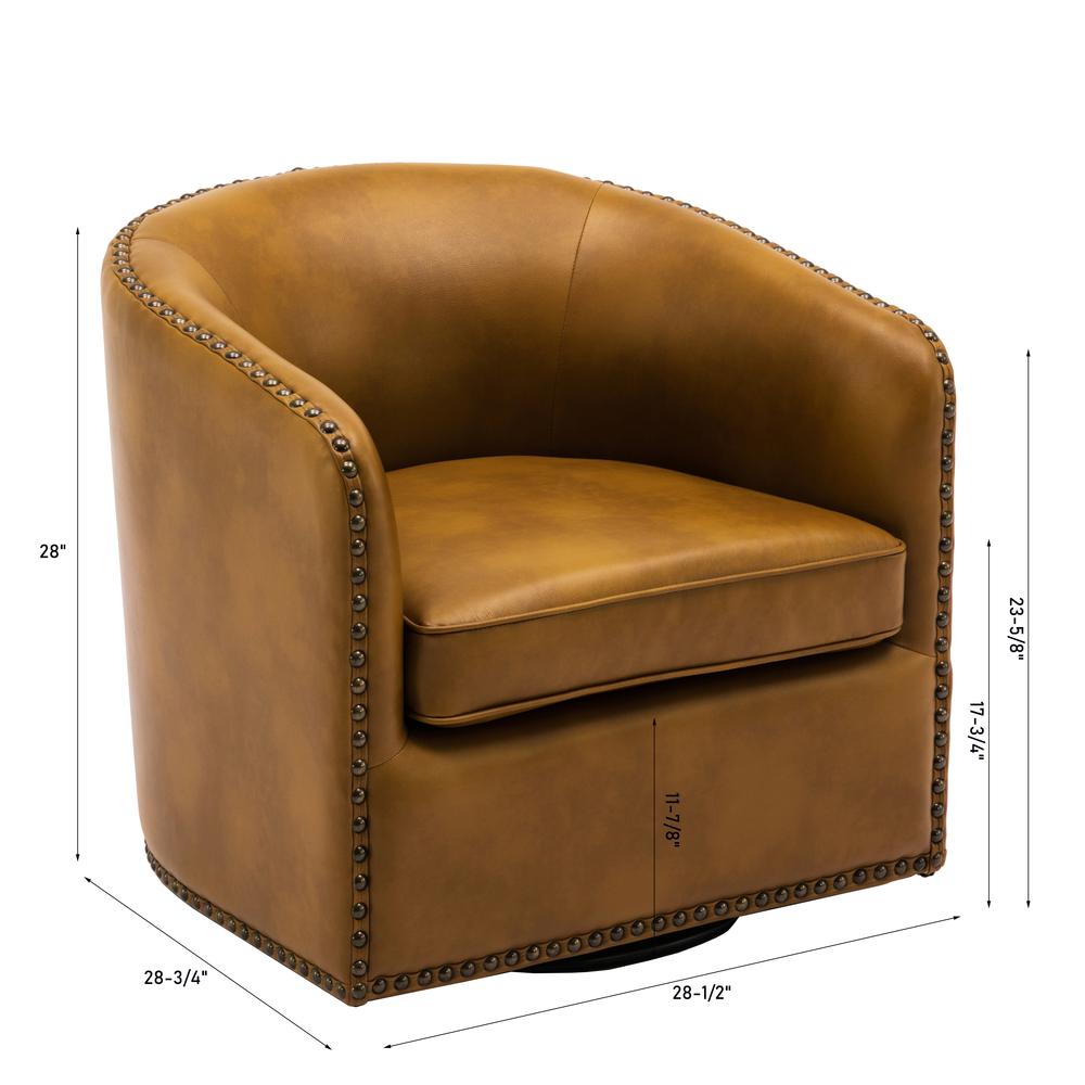 Tyler Swivel Arm Chair - Camel. Picture 2