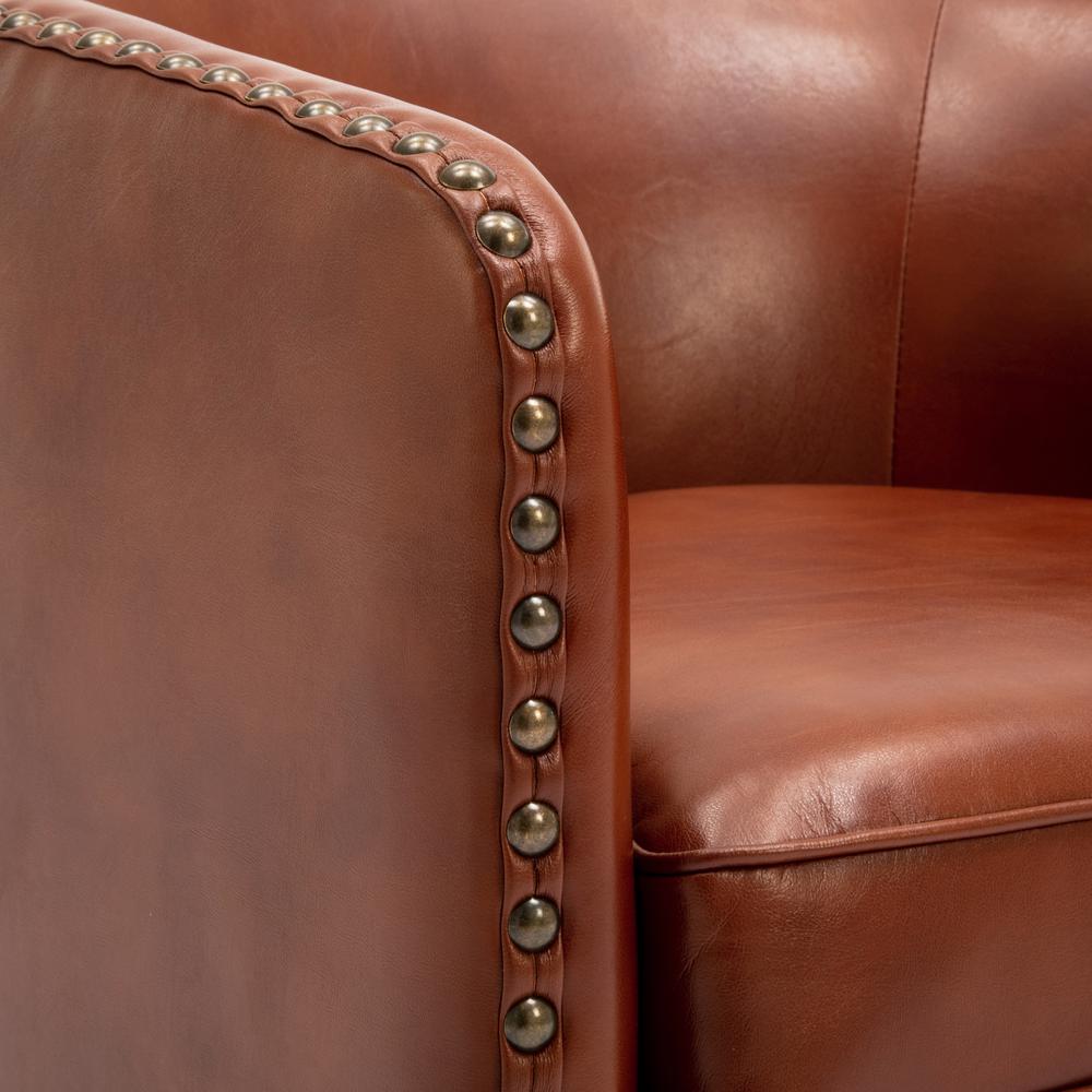 Tyler Swivel Arm Chair - Caramel. Picture 4