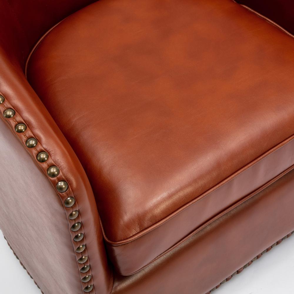 Tyler Swivel Arm Chair - Caramel. Picture 5