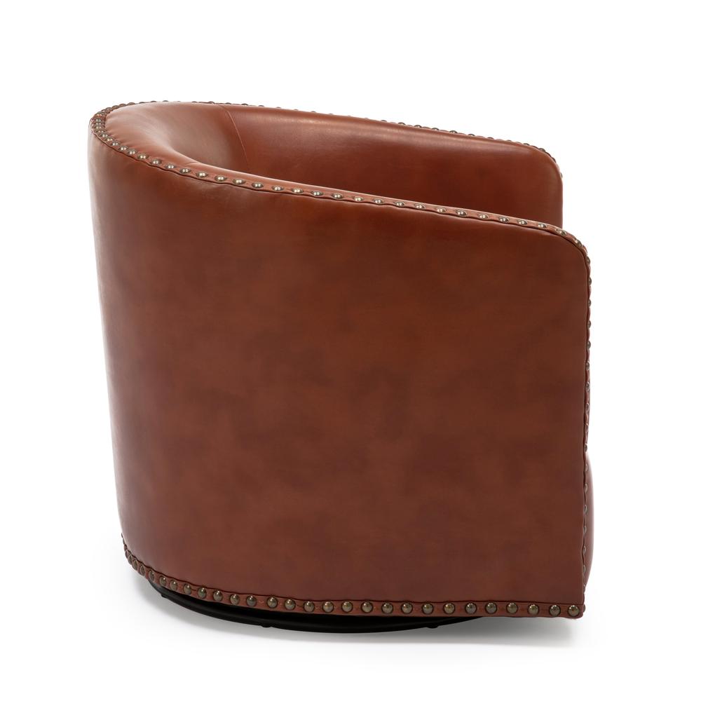 Tyler Swivel Arm Chair - Caramel. Picture 10