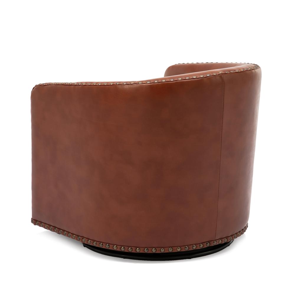 Tyler Swivel Arm Chair - Caramel. Picture 12