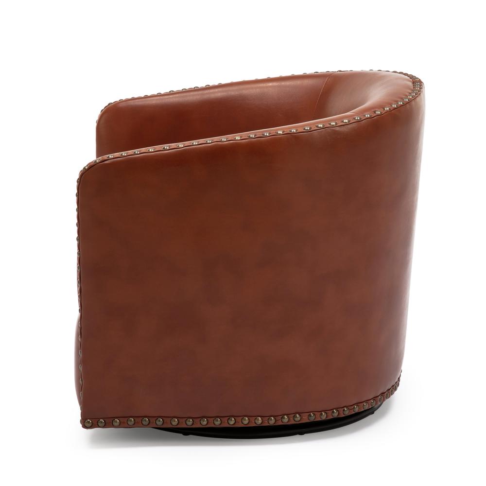 Tyler Swivel Arm Chair - Caramel. Picture 13