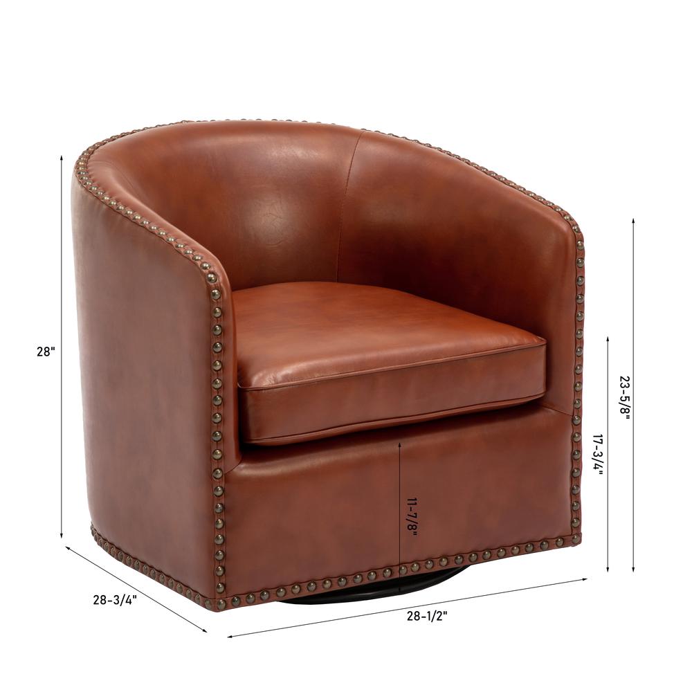Tyler Swivel Arm Chair - Caramel. Picture 2