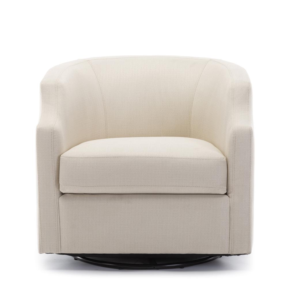 Infinity Linen Swivel Glider Barrel Chair. Picture 1