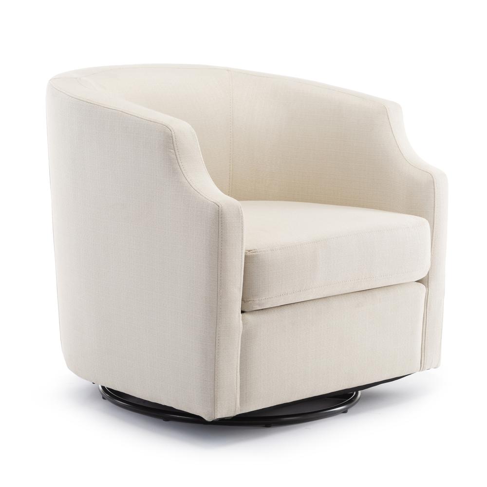 Infinity Linen Swivel Glider Barrel Chair. Picture 7