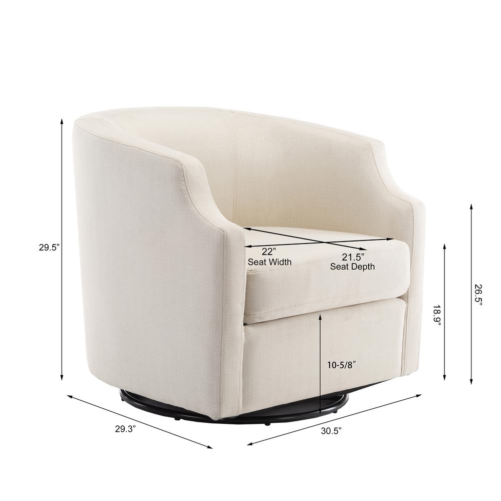 Infinity Linen Swivel Glider Barrel Chair. Picture 2