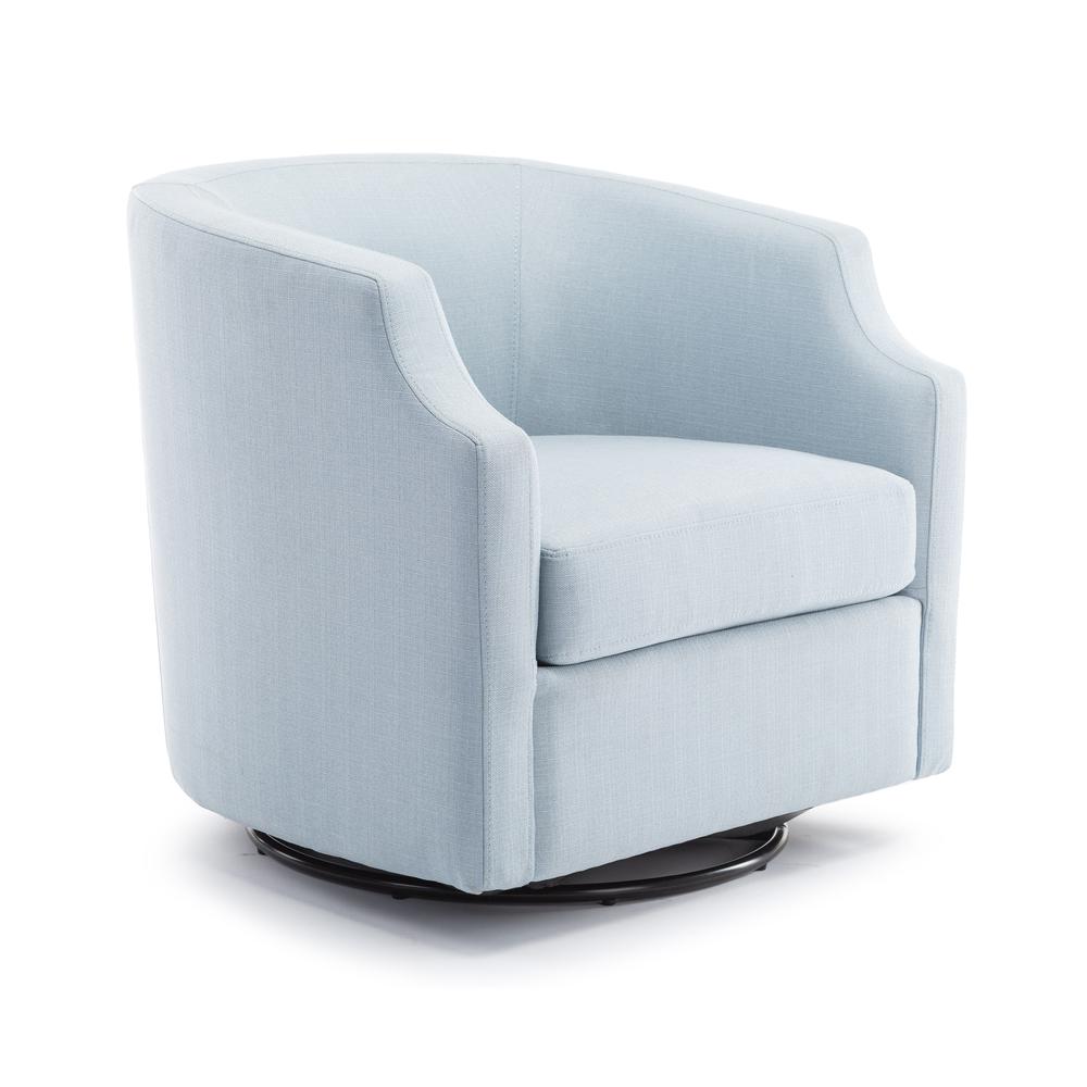 Infinity Sky Blue Swivel Glider Barrel Chair. Picture 1