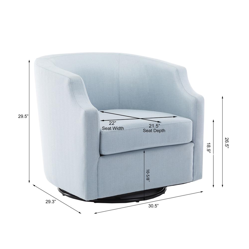 Infinity Sky Blue Swivel Glider Barrel Chair. Picture 3