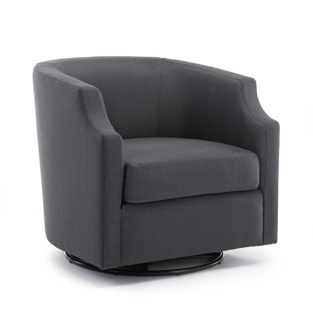 Infinity Ashen Grey Swivel Glider Barrel Chair. Picture 6