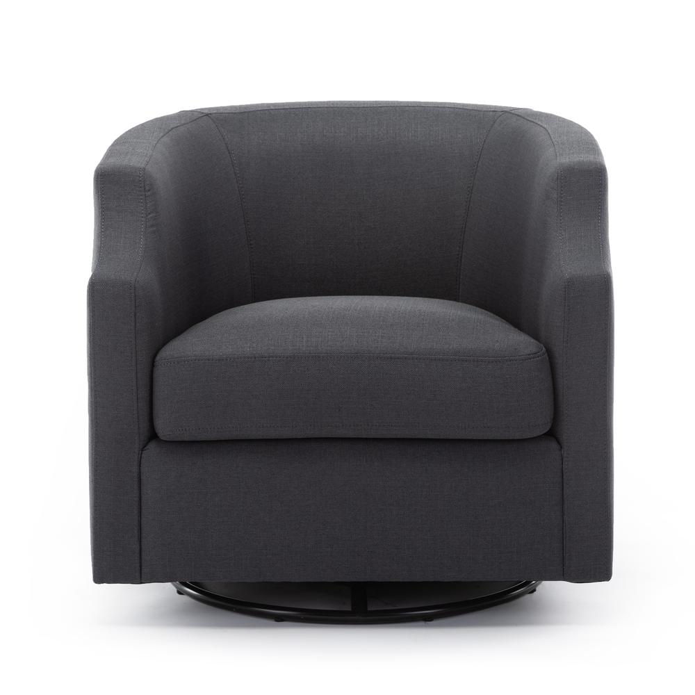 Infinity Ashen Grey Swivel Glider Barrel Chair. Picture 1