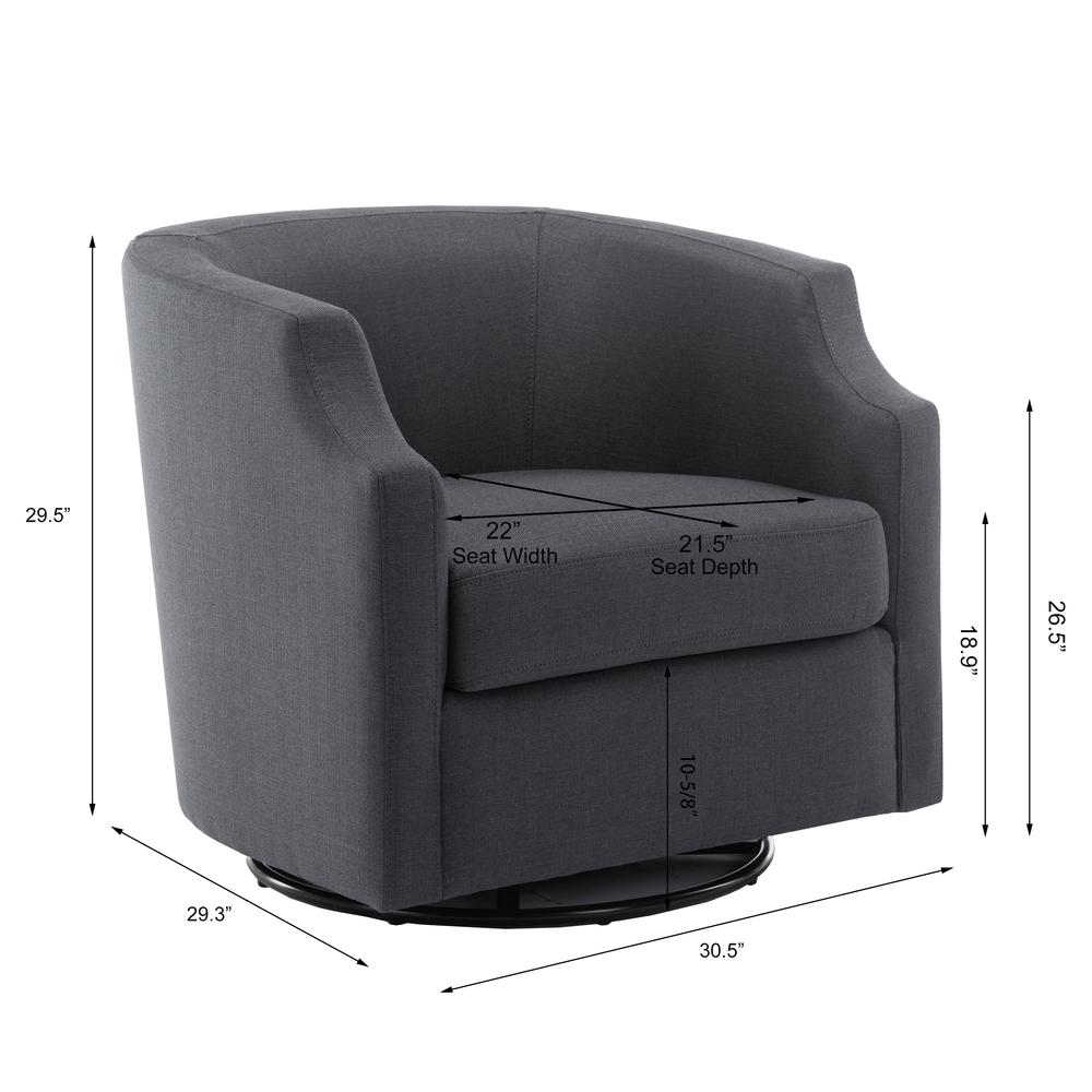 Infinity Ashen Grey Swivel Glider Barrel Chair. Picture 2