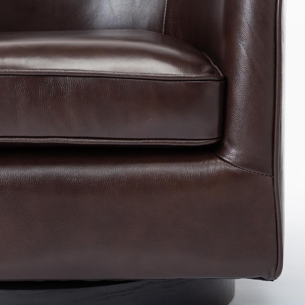Turner Brown Top Grain Leather Swivel Chair. Picture 4