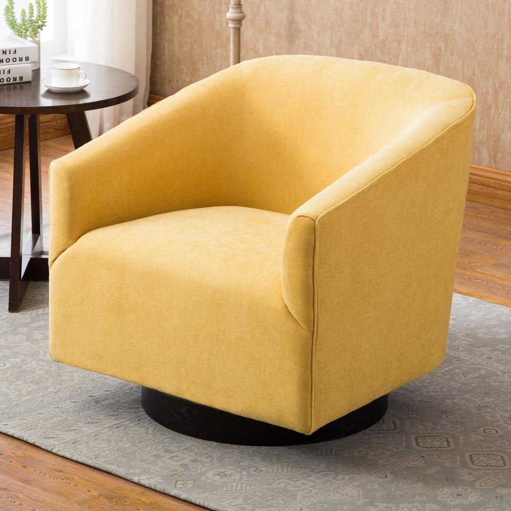 Geneva Goldenrod Wood Base Swivel Chair. Picture 7