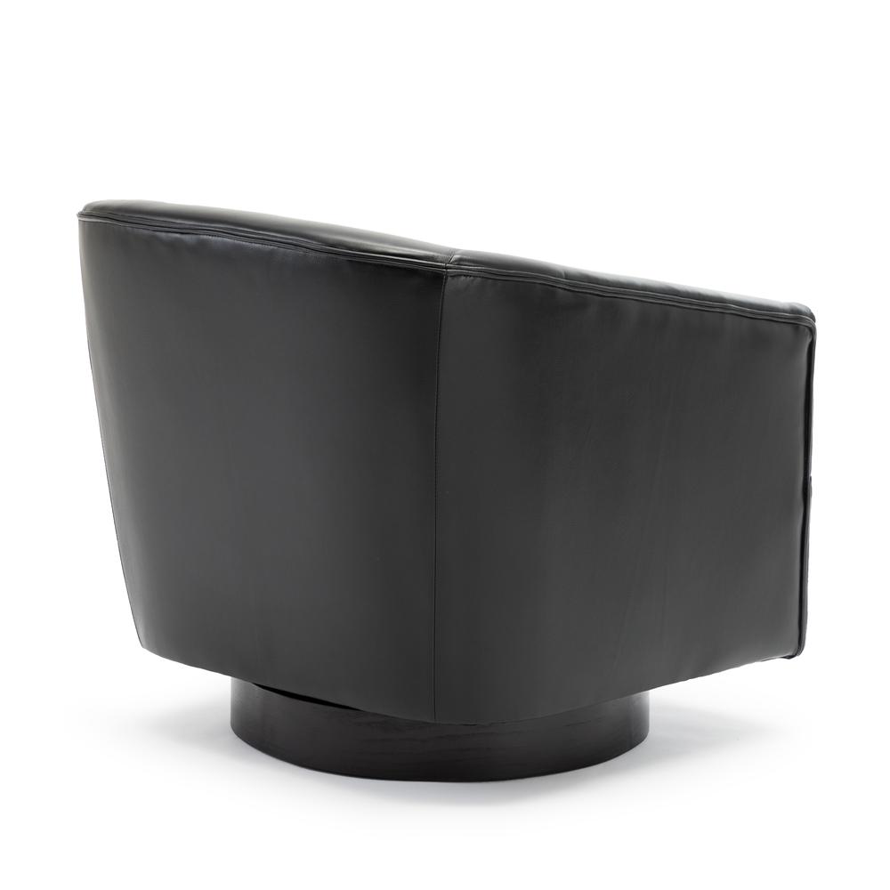 Gaven Black Wood Base Swivel Chair. Picture 6