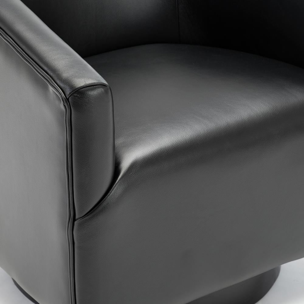 Gaven Black Wood Base Swivel Chair. Picture 7