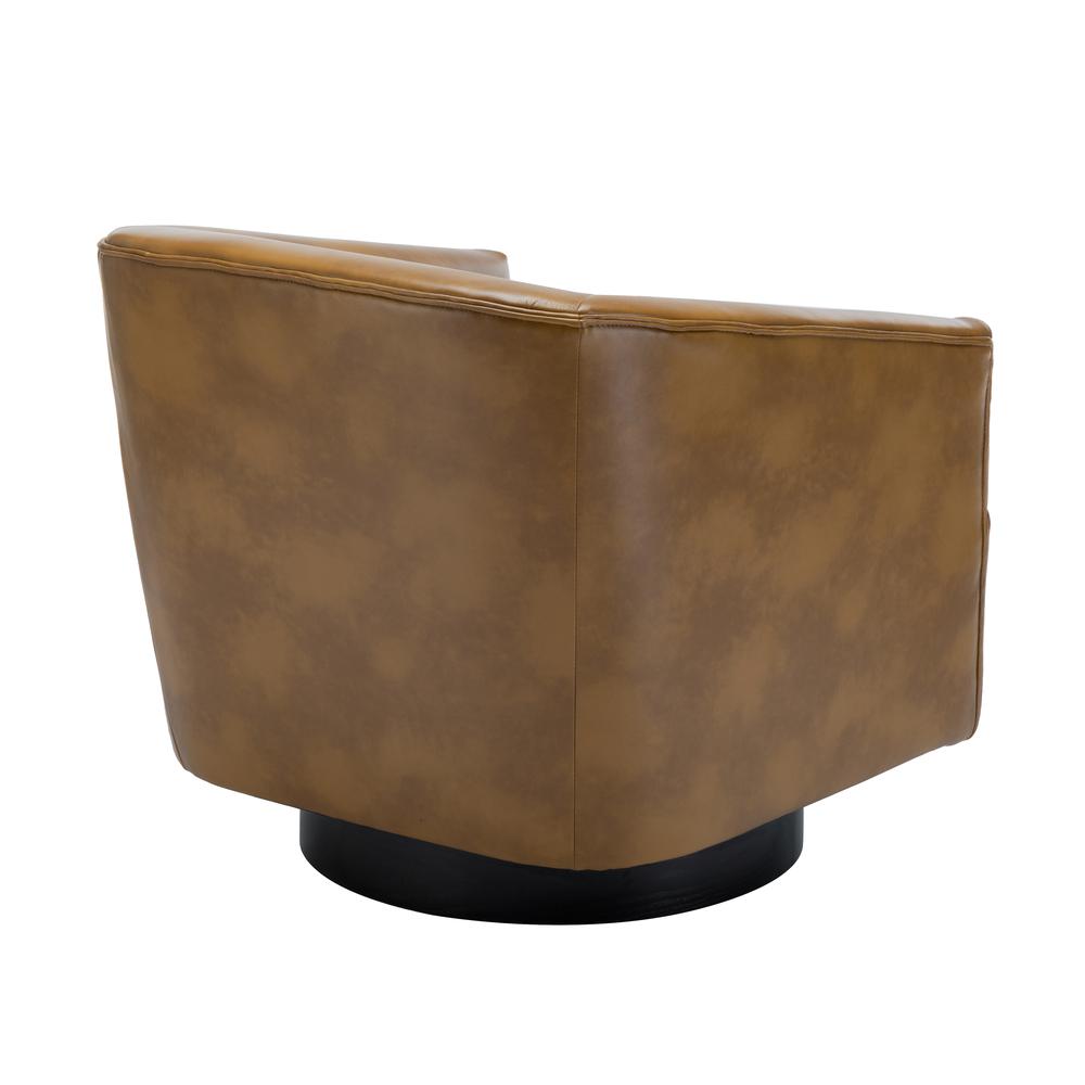 Gaven Camel Wood Base Swivel Chair. Picture 10